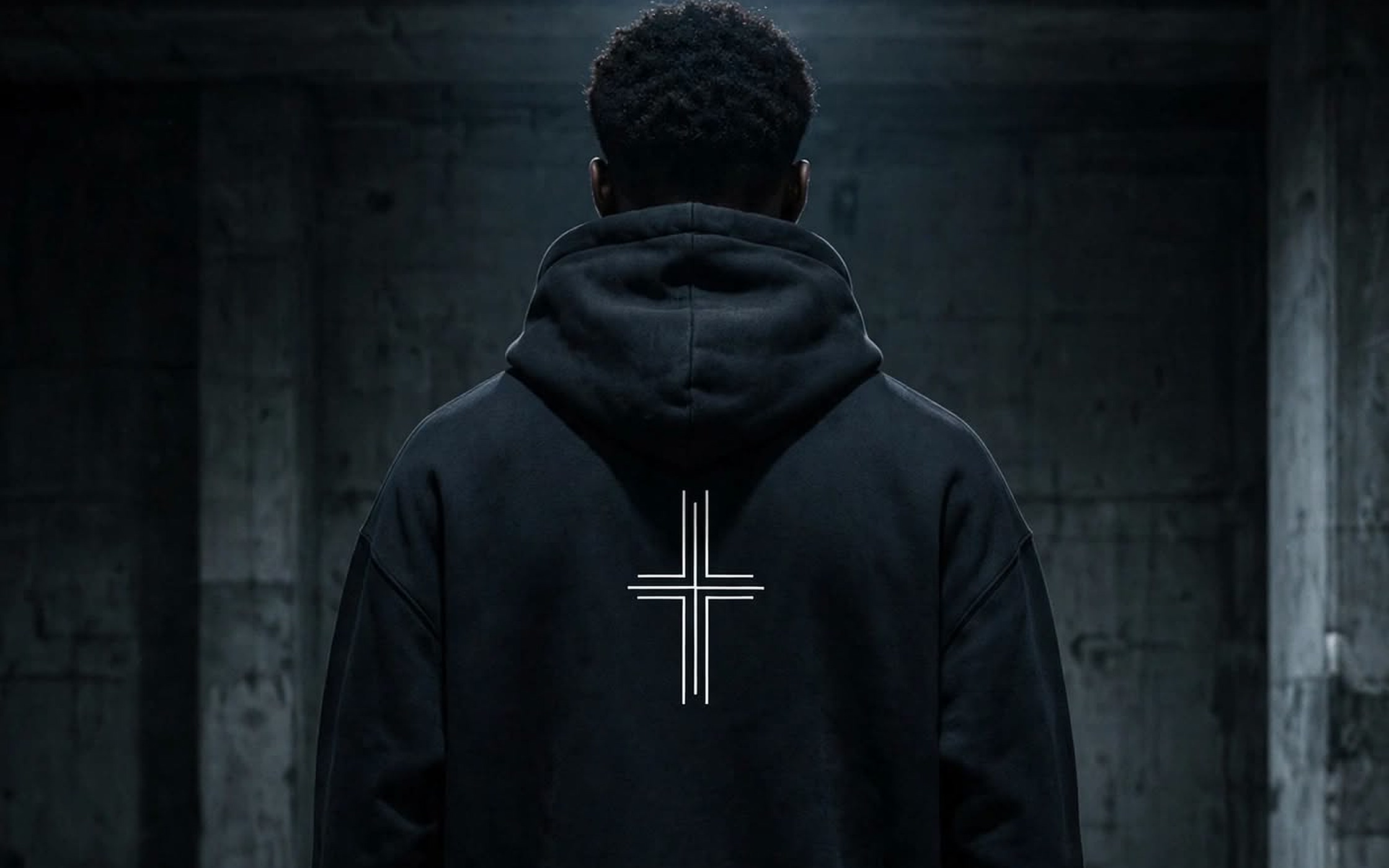 Cross Hoodie, Black